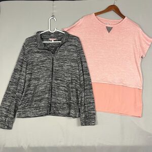 BUNDLE Women's Juicy Couture Size LG Performance Jacket and Soft Pink Blouse